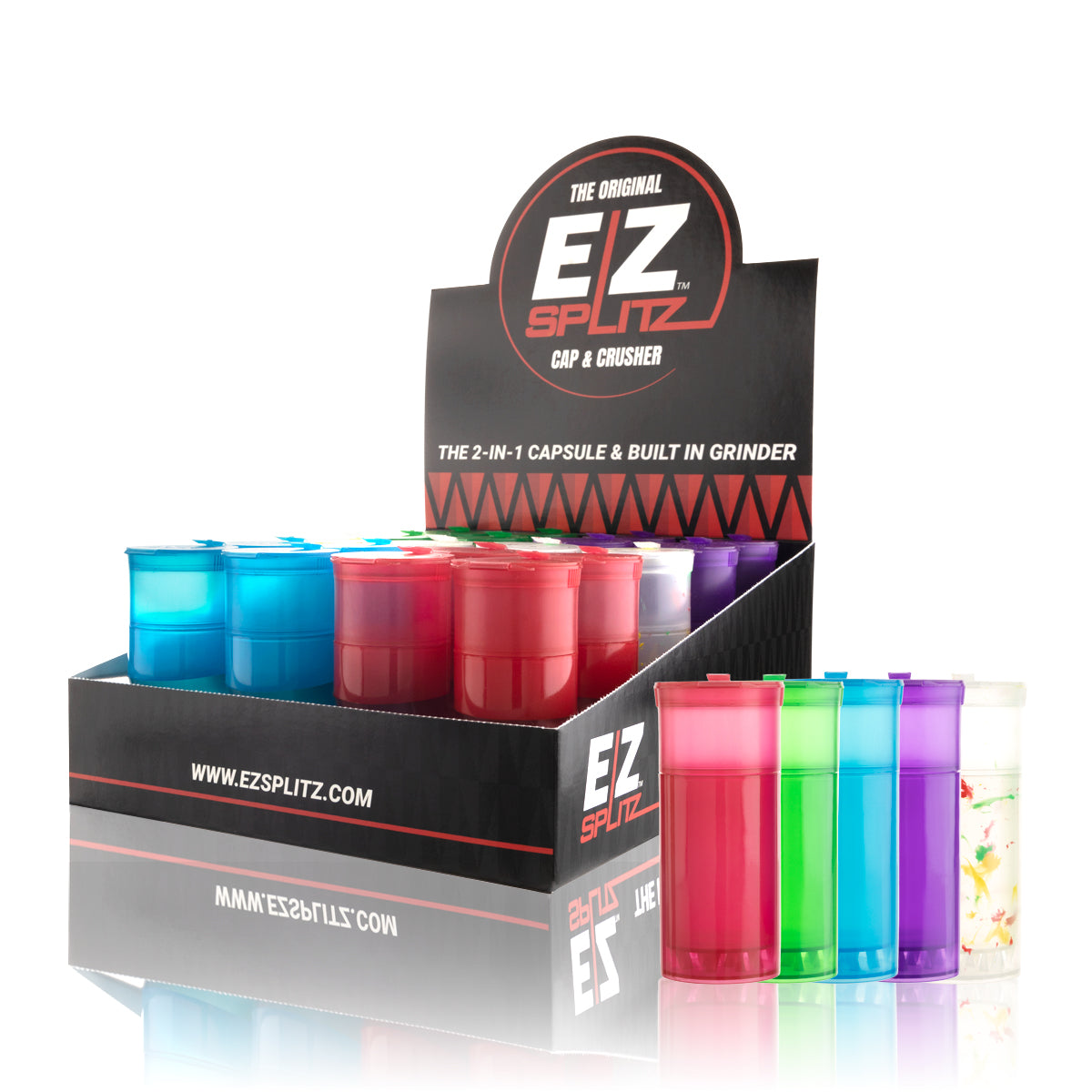 Cap & Crusher Pop Top Bottle + Built-in Grinder | 3.5 Grams